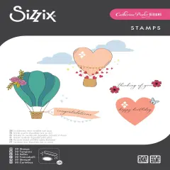 Sizzix A5 Clear Stamps Set 28/Pkg by Catherine Pooler-Up and Away