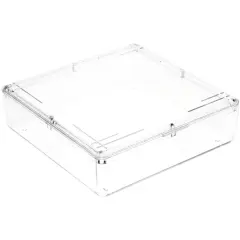 Pioneer Plastics 091C Clear Square Plastic Container, 4.3125" W x 4.3125" D x 1.125" H