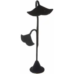 Plymor Black Velvet Double Fish Tail Style, Four Pair Earring Display Stand, 3.5" W x 2" D x 8.625" H
