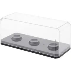Pioneer Plastics Clear Plastic 3 Golf Ball Display Case with Base (UV Resistant), 6.125" W x 2.625" D x 2.25" H