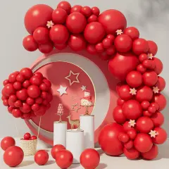 Red Balloon Garland Arch Kit - 110pcs Matte Latex Balloons in 5/10/12/18 Inch Sizes