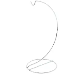 Plymor Simple Silver Ornament Stand, 9" H x 3.75" W x 3.75" D