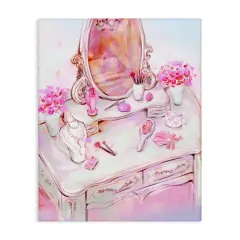 Stupell Industries Pastel Pink Vanity View Canvas Design by Ziwei Li