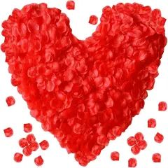 1000 PCS Red Rose Petals Valentines Decorations Fake Flower Rose Petals Artificial Rose Petals for Wedding Proposal Anniversary Love Romantic Night Decorations Decorations Supplies