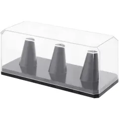 Pioneer Plastics Clear Plastic 3 Replica Ring Display Case with Base, 6.125" W x 2.625" D x 2.25" H