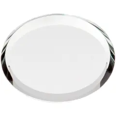 Plymor 1" Round, 3mm Thick Beveled Glass Mirror Circle