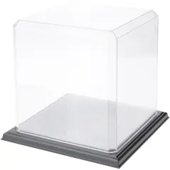 Pioneer Plastics 1010CPBASE-UV Clear Plastic Display Case with Base (UV Resistant) for Basketballs, Soccer Balls, and Baseball Gloves, 9.75" W x 9.75" D x 9.625" H