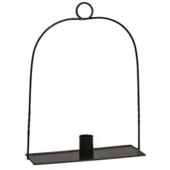 Black Iron Hanging Taper Holder and Wrought Iron, Arch Detail