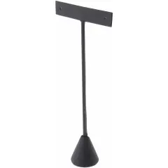 Plymor Black Faux Leather "T" Style, Single Pair Earring Display Stand, 2.5625" W x 1.25" D x 6.75" H