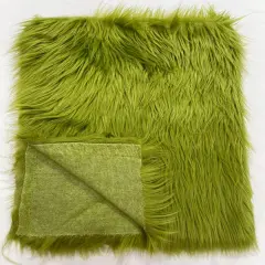 1 Yard Shaggy Faux Fox Fur Soft Vegan Fabric for Crafts, Costumes & Home Decor Projects Olive Green