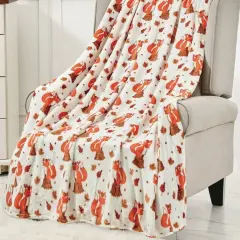 Edge Collections - 50" x 60" - Cream - Halloween Cozy Blanket for Fall!