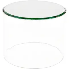 Plymor Clear Acrylic Cylinder Display Riser with Mirror Top, 4" H x 5" D