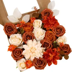 Artificial Flower Box Set - Chic Terracotta Rust