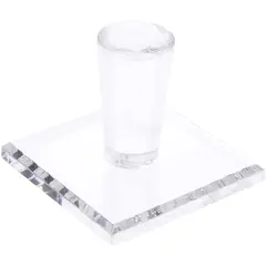 Plymor Clear Acrylic Display Sphere Holder Riser, 1.5" H x 1.5" W x 1.5" D (0.75" Circle)