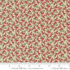 A Christmas Carol Snowflake Bountiful Berries Cream 44"/45" Fabric Per Yard