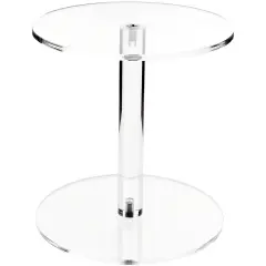 Plymor Clear Acrylic Round Barbell Pedestal Display Riser 8 inches (Height) x 7.5 inches (Depth) (1/4 inches thick)