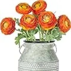 Artificial Ranunculus Flowers with Real Touch Stem