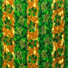 1 Yard Hibiscus Sea Turtle Rayon Challis Fabric 36" L x 45" W Green & Gold