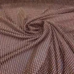1 Yard Iridescent Rhinestone Stretch Mesh Fabric AB Crystal Power Net For Costumes & Fashion 54&rdquo; Wide Brown