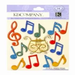 K & Company Music Notes Dimensional Stickers