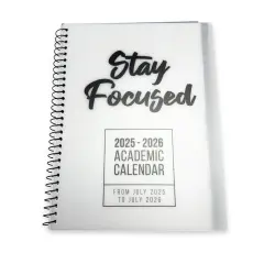 RE-FOCUS THE CREATIVE OFFICE 2025-2026 July through June Academic Calendar Planner &ndash; Weekly & Monthly Views with Time Slots | Durable & Portable Design White