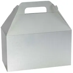 Pack/6: Silver Metallic Gable Box - 8-1/2 x 5 x 5-1/2"