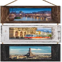 5x5 Wall Hanging Picture Frames Collage with 3 Opening Multi Color Frames