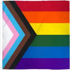 Progress Pride Flag Rainbow Vibrant Colors(3&rsquo;x 5&rsquo;, Poly,1 Pack) Perfect for Showing Your Pride LGTBQ Community Support