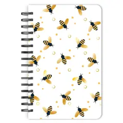 Busy Bees | 5.25x8.25 Inch Compact Wire Journal | Non-Dated | Foil Stamped Cover