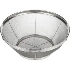 Large Fine Mesh Strainer for Kitchen - Metal Stainless Steel Colander for Rice, Pasta, Quinoa, Yogurt (11x4 In) Silver
