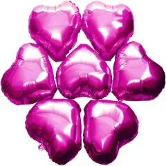 Hot Pink Heart Foil Mylar Balloons - Valentines Day Party Wedding Bachelorette Anniversary Birthday Bridal Shower Party Favors Balloons Decorations, 50pc