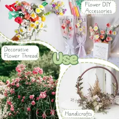 100 Pcs Floral Stems Wire for Paper Flower,14 Inch 2 Gauge Dark Green Floral Stem Wire,Crafting Floral Stem for Flower Arrangements DIY,Bouquet Stem Wrapping and Crafts