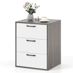 Costway 3 Drawer Dresser Chest of Drawer Storage Cabinet with Wide Storage Space Organizer