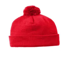 Sport-Tek &reg; Solid Pom Pom Beanie True Red