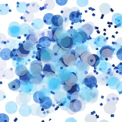 1 Inch Tissue Paper Confetti White Blue Table Confetti for Boys Baby Shower Birthday Decoration, 1.76 oz