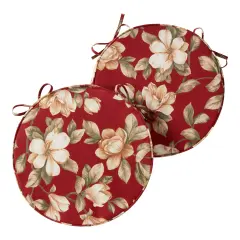 18 in. Round Outdoor Dining Seat Pad (2-Pack) Roma Floral