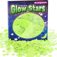 Greingways 201 Pcs Glow in The Dark Stars Stickers for Ceiling Bedroom, Stocking Stuffers for Kids Ages 2-4, 3-5, 4-8, 8-12, Kids Wall Room Decor Toddler Easter Basket Stuffers for Boys Girls