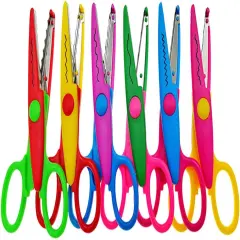 Lacework Wavy Paper Edger Scissors Pinking Shears Set for Handcraft Works(6pcs,Different Cutting Effects)