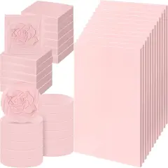 18 Pcs Rubber Stamp Carving Blocks Pink Soft Linoleum Blocks Round Square Rectangle Carving Kit for Stamp Soft Rubber Crafts and DIY Craft Project