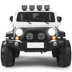2-Seat Ride-On Car Truck with Remote Control, LED Lights, Music and Safety Features White