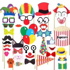 Photo Booth Props Carnival Circus Party Birthday Party Supply Prop Favor Graduation Kit Selfie Dressdecor 36PCS