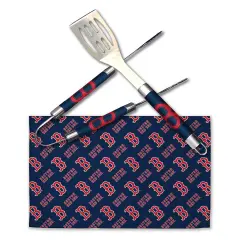 MLB 3-Piece BBQ Utensil Set 17.25 6 11 x 18 Inches Boston red sox