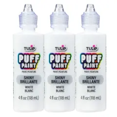 Tulip Puff Paint Slick White, Multi-Surface Craft Paint, 4 fl. oz. 3 Pack