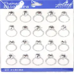 Jolee's Boutique Silver Wedding Rings Repeats Dimensional Stickers