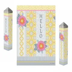 Boho Flair Art Pole 20 Inches Tall Hello