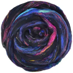 Merino Sari Blend - Merino Wool & Sari Silk Roving Fiber. Super Soft Combed Top For Hand Spinning, Needle Felting, Wet and Nuno Felting. Nirvana