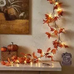Lighted Maple Leaf Fall Garland - Orage Maple