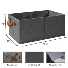 Pack of 3 Large Capacity Storage Bins Closet Organizer Sturdy Foldable Fabric Storage Boxes for Organizing Clothing,Sheets,Toys,Shelves Basket Storage Bin With Handles