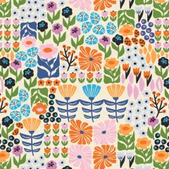 Petal Patchwork in Cream (cur8mo300) | The Cur8tor Modernista | AGF Studio | Art Gallery