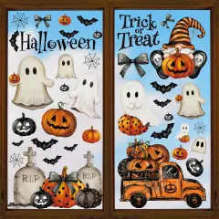 83 PCS Halloween Window Cling Sticker, Ghosts Pumpkins for Home Party Supplies